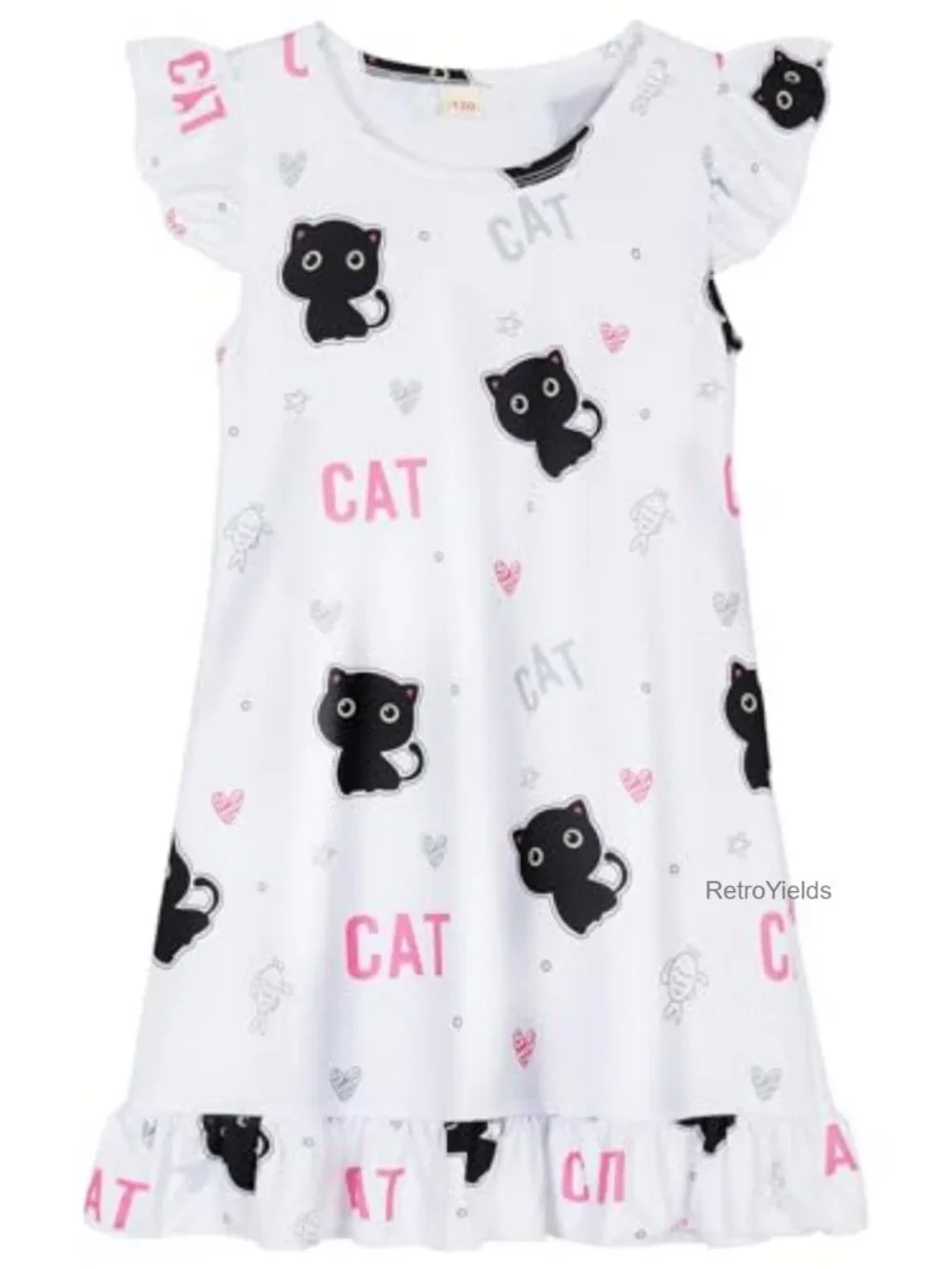 Girls Nightgown Mermaid Dinosaur Cat 3D Print Pajama Dress Kids Toddler